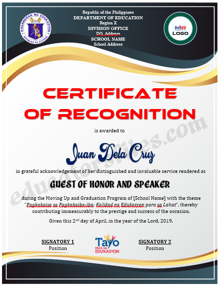 Certificate of Recognition Template 4