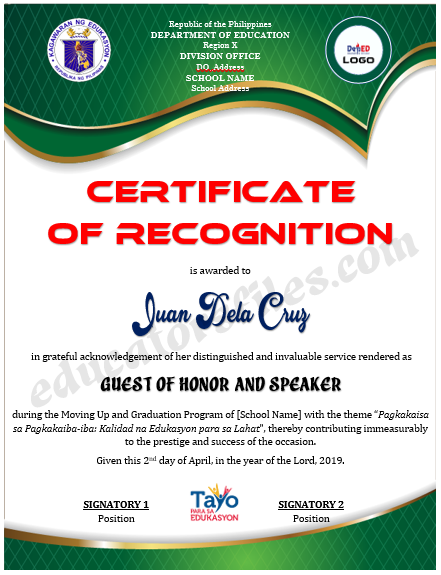 Certificate of Recognition Template 5