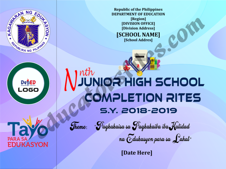 Completion Rites & Graduation Program Tarpaulin Layouts |EducatorsFiles