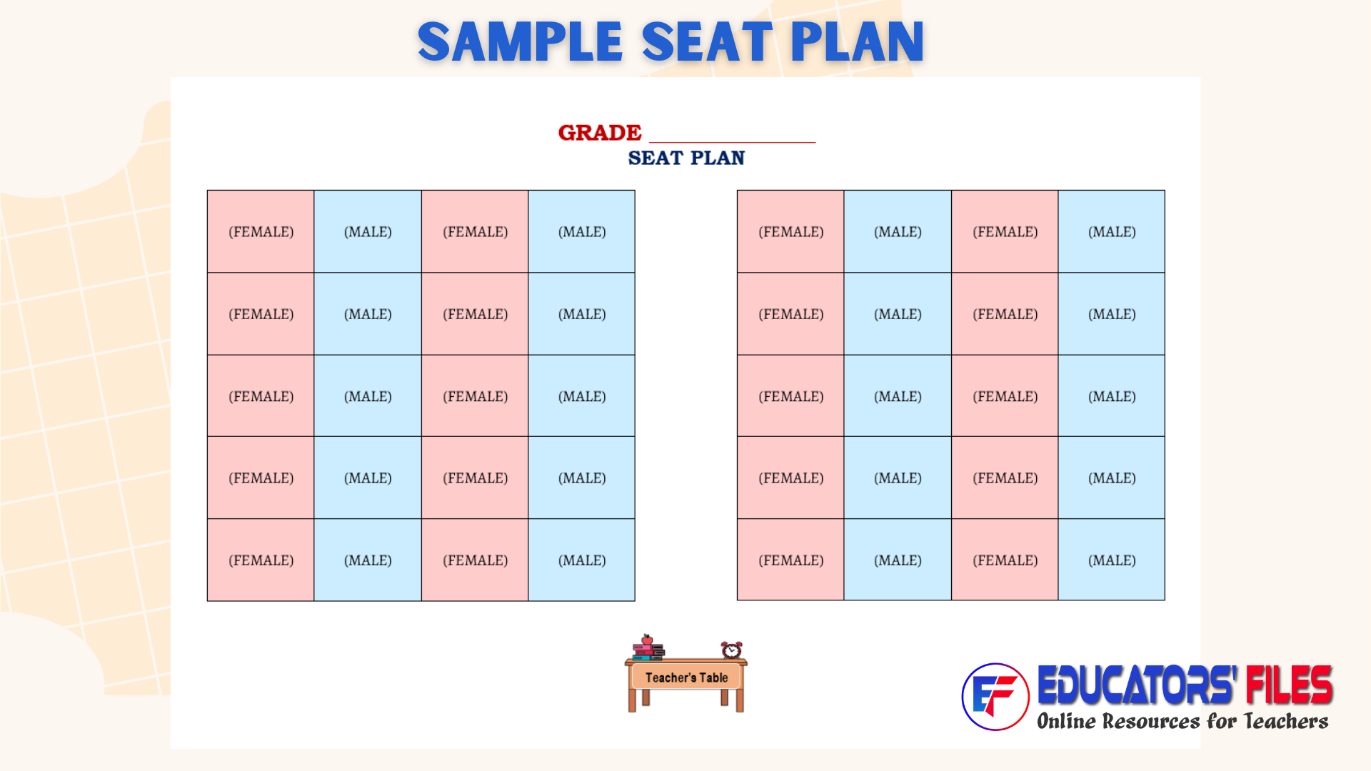 Free Downloadable Seat Plan » Educators' Files