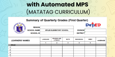 Grade 1 E-Class Record (MATATAG) with Automated MPS