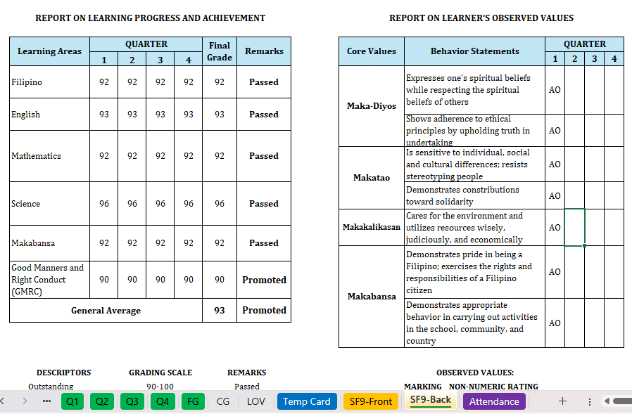 automated sf9 grade 3